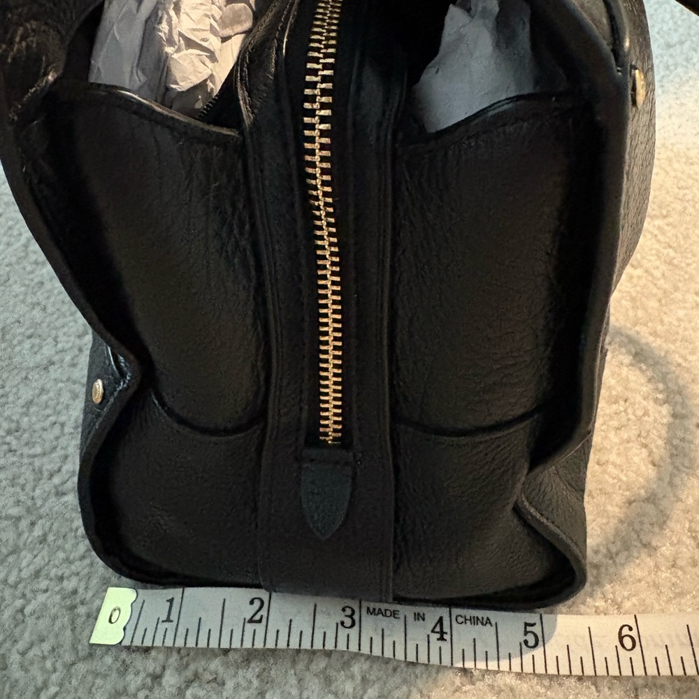 Coach Mercer Black Leather Satchel with Gold Accents - Picture 8 of 13